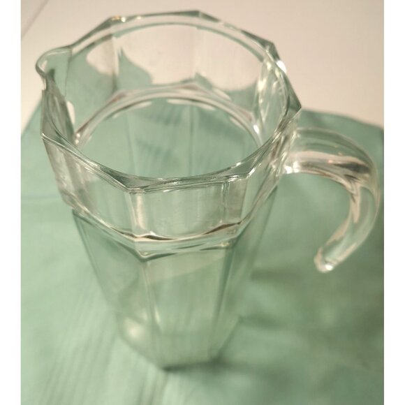 Clear Serving Pitcher Quality Vintage, Early 80s Octagon 1.5 litre Heavy 1.2kgs - Picture 2 of 7